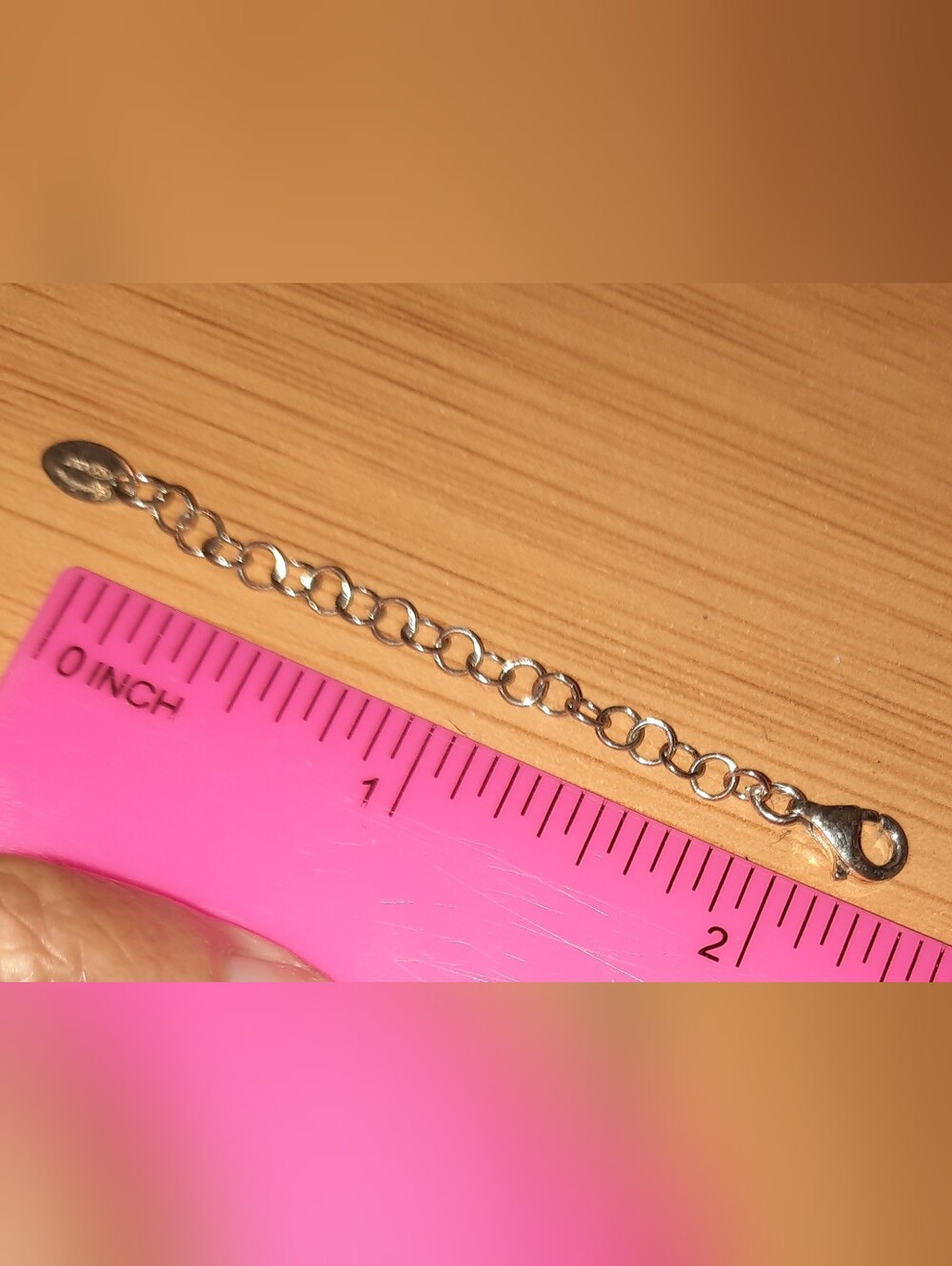 Genuine Solid Sterling Silver Open Link Chain Extender Up To 2" Made In ITALY